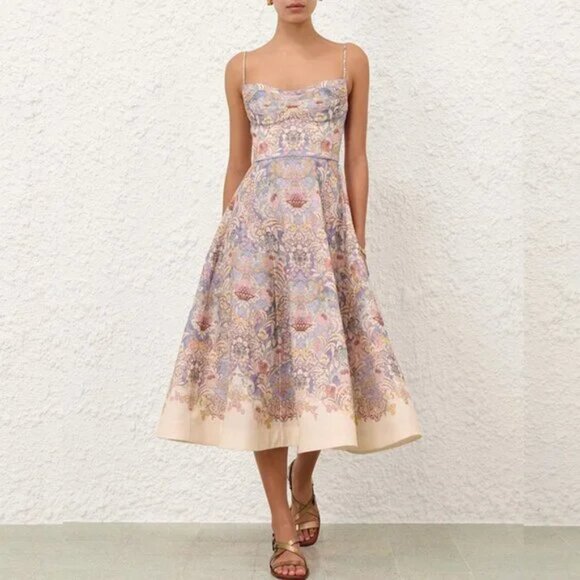 Zimmermann Rebellion Tuck Midi Dress - Picture 1 of 13